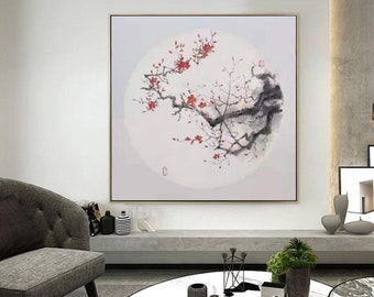 modern abstract painting, large abstract canvas art, floral canvas wall art, flower painting original, large oil painting on canvas A6