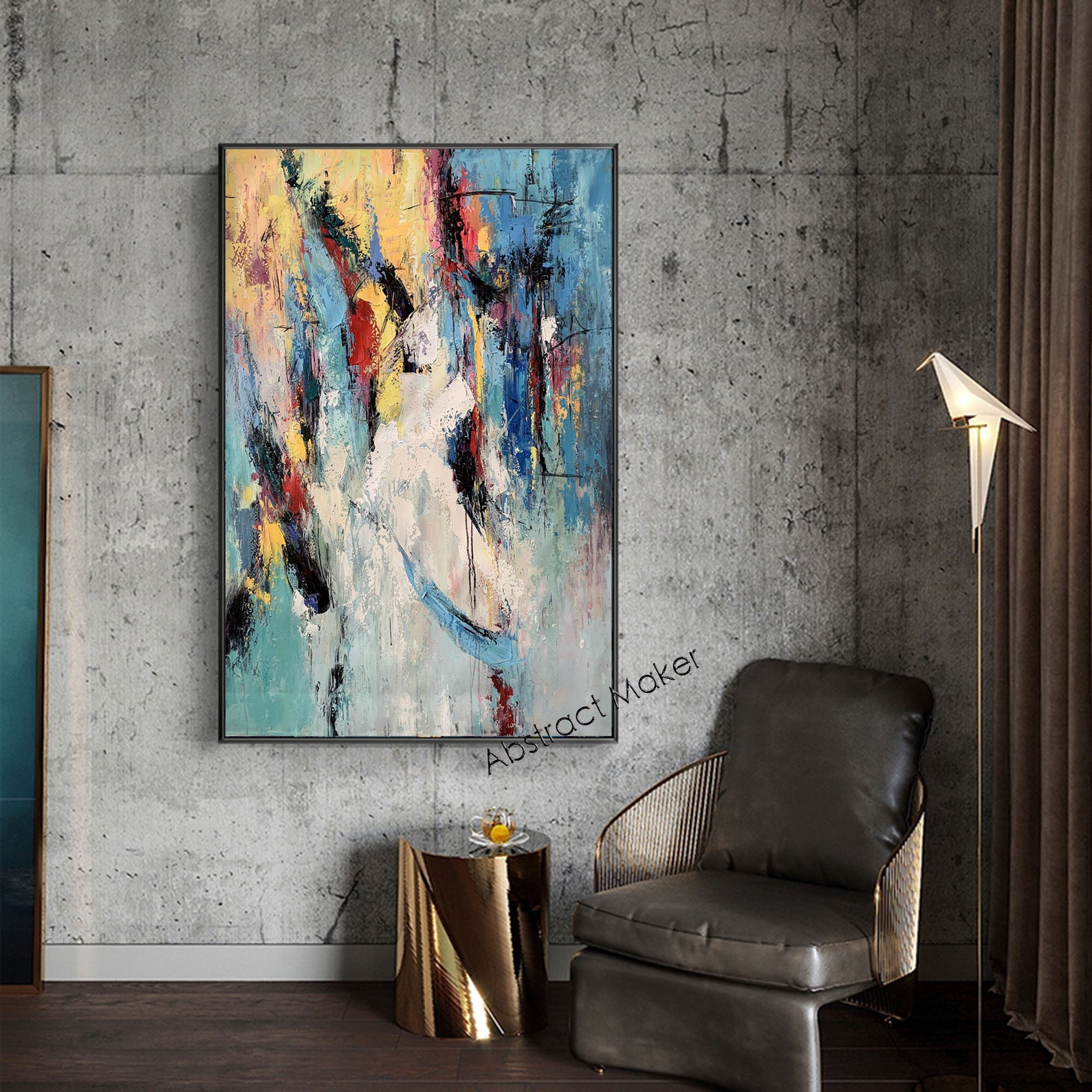 Large Abstract Wall Art Living Room Painting Original - Etsy