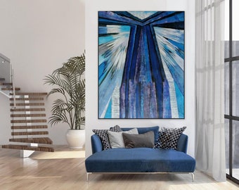 extra grote muurkunst abstract, grote canvas muur, origineel abstract olieverfschilderij, oversized muurkunst modern, moderne muurkunst canvas A65