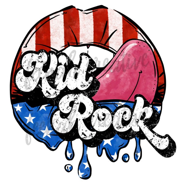 Kid Rock, Lips, America, We The People, Sublimation, PNG