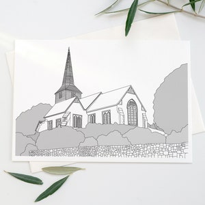 Custom Wedding Venue illustration drawing invite, custom anniversary gift, engagement gift idea, couples christmas gift, wedding gift idea