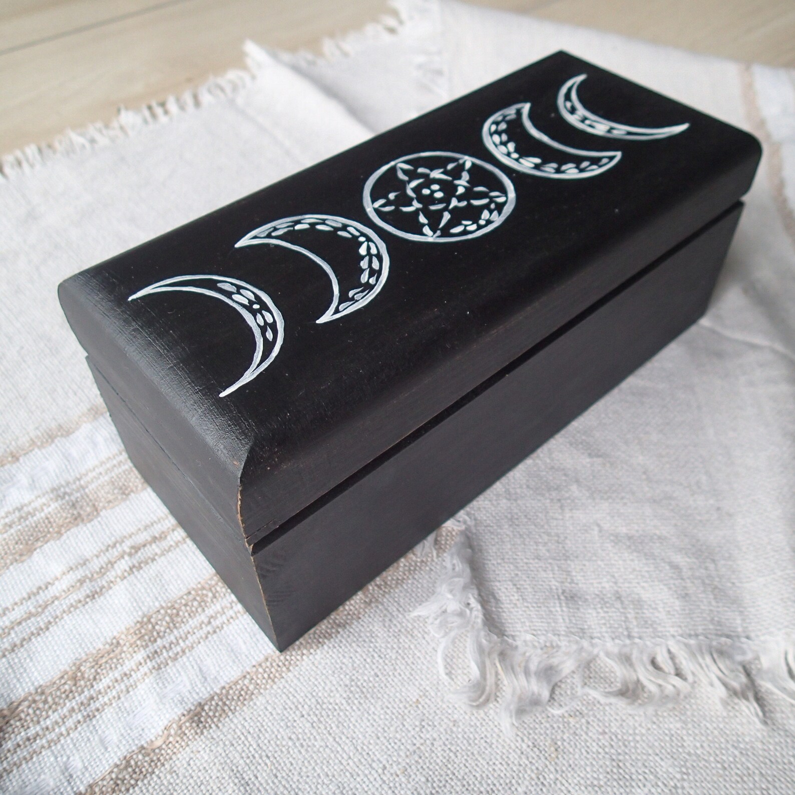 Witch Box With Moon Phases Painted Storage Box for Witchcraft Etsy