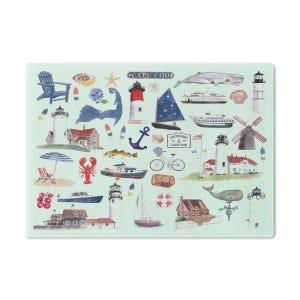 Tempered Glass Cutting Board: Cape Cod Forever!