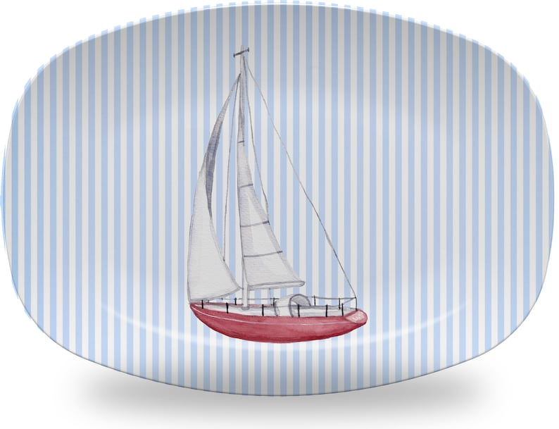 Oven Safe BPA Free! ThermoS\u0101f\u00ae Plates Luxury Sail Away Plate Platter And Bowl Dishwasher Safe Microwave Safe