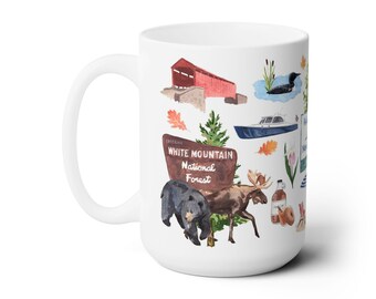 ¡New Hampshire para siempre! Taza de cerámica de 443 ml.