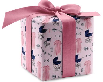 Baby Girl Love Luxury Gift Wrap - Available In 3 Colors
