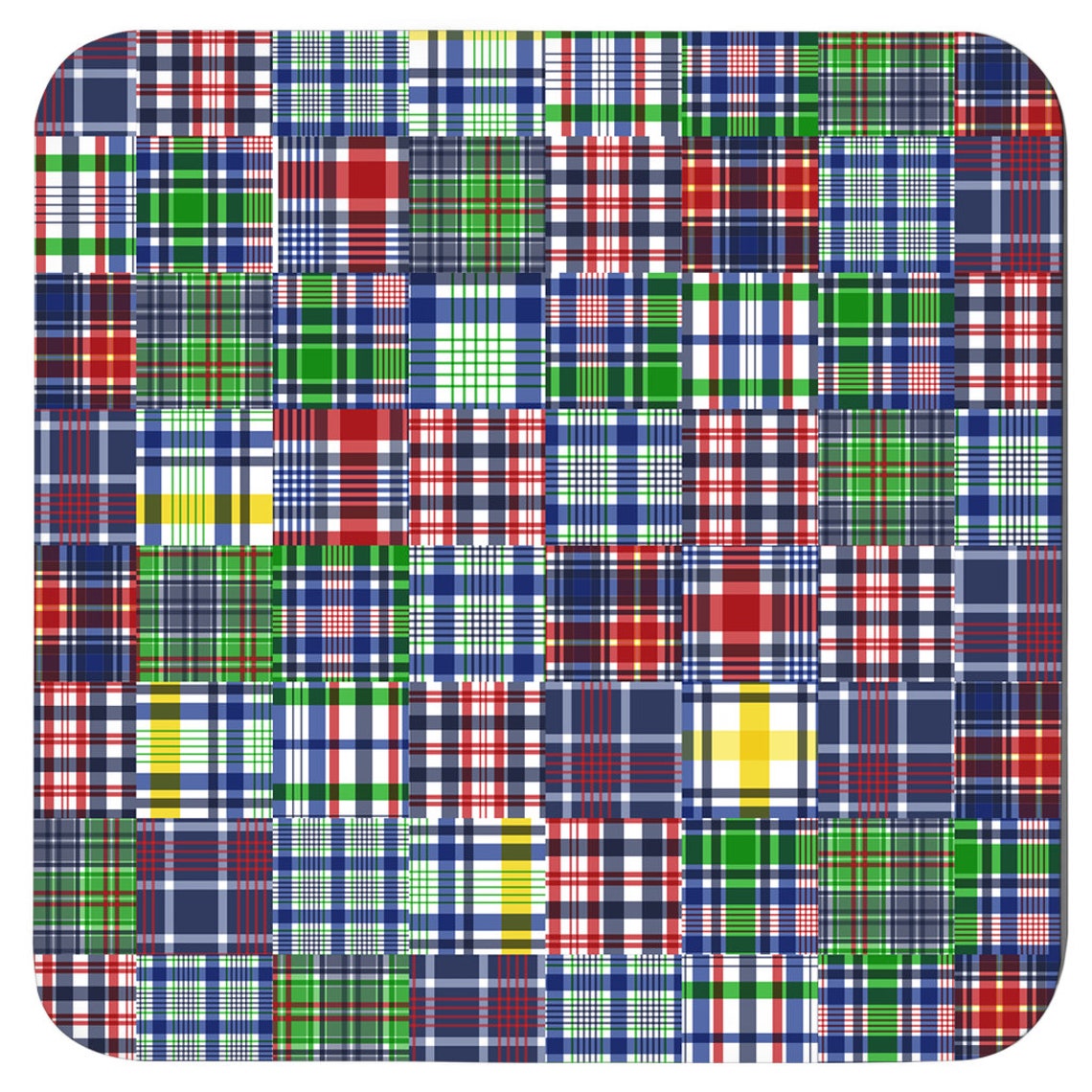Madras Plaid Coasters Set of Six Assorted Madras Patterns Etsy