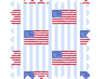 VINTAGE CHRISTMAS STORE WRAPPING PAPER GIFT WRAP PATRIOTIC  2 YARDS 4th OF JULY 