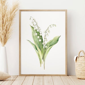 Lelietje-van-dalen / meibloem / aquarel geboortebloem / Instant Download / ALLEEN DIGITAAL BESTAND