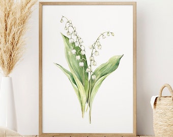 Lily of the Valley / May Flower / Birth Flower Watercolor / Instant Download / DIGITAL FILE ONLY