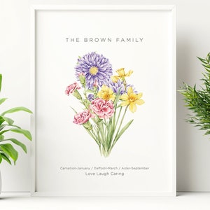 Custom Birth Flower Bouquet - DIGITAL FILE ONLY