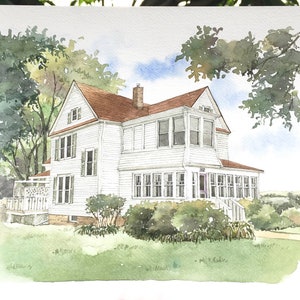 Custom House Portrait / Hand-Painted Watercolor of your home / Housewarming gift / Realtor gift image 2