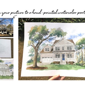 Custom House Portrait: Hand-Painted Watercolor Home Painting