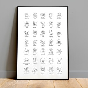 Dog Breeds Line Art Poster: Unique Dog Lover Gift (Digital File)