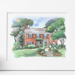 Retrato de casa personalizado / Acuarela pintada a mano de su hogar / Regalo de inauguración de la casa / Regalo de agente inmobiliario