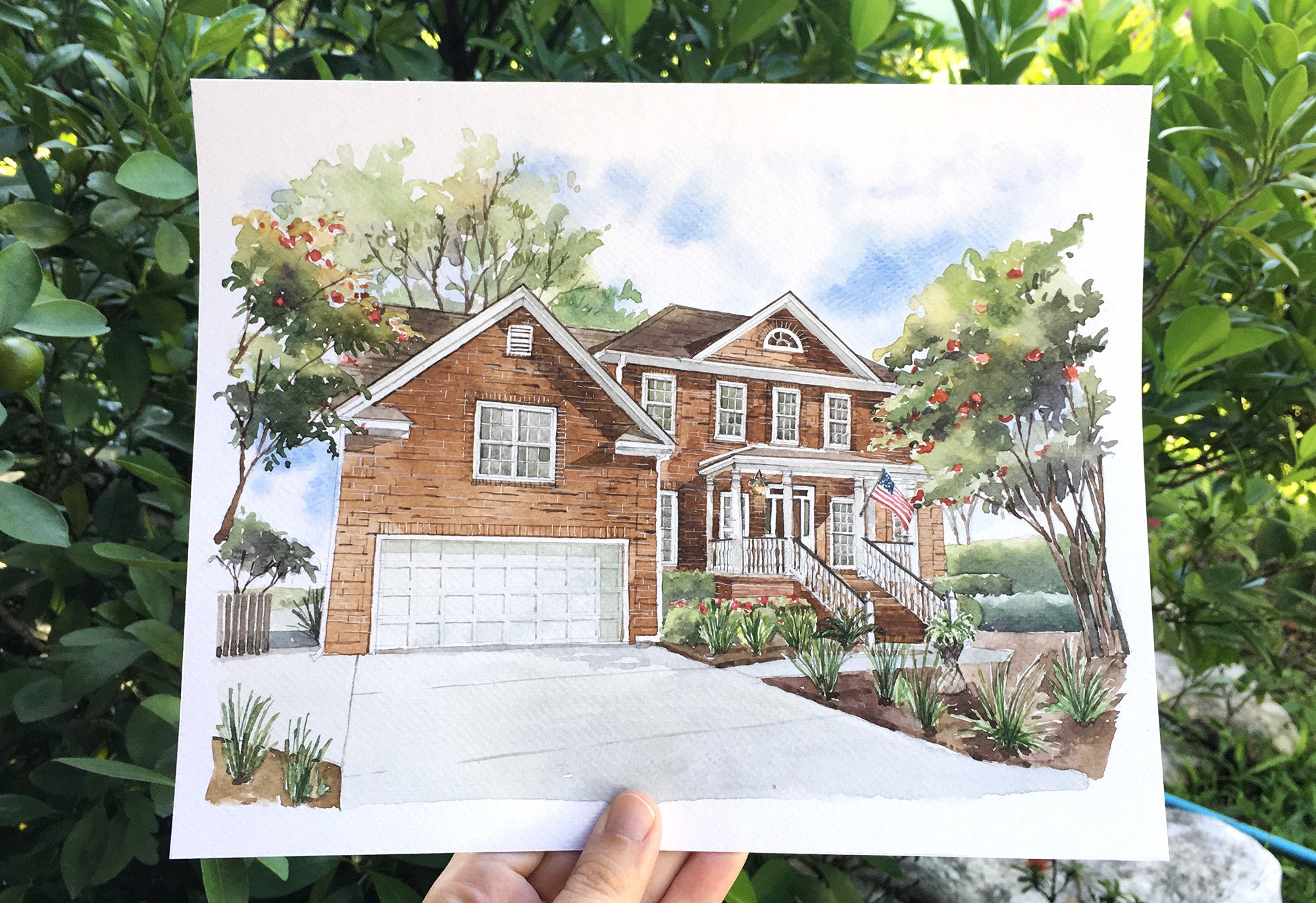 Custom House Portrait / Hand-painted Watercolor of Your Home / | Etsy