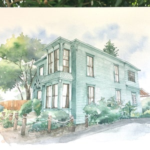 Custom House Portrait / Hand-Painted Watercolor of your home / Housewarming gift / Realtor gift image 5