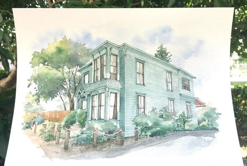 Custom House Portrait / Hand-Painted Watercolor of your home / Housewarming gift / Realtor gift image 5