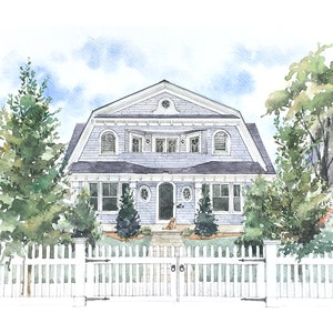 Custom House Portrait / Hand-Painted Watercolor of your home / Housewarming gift / Realtor gift