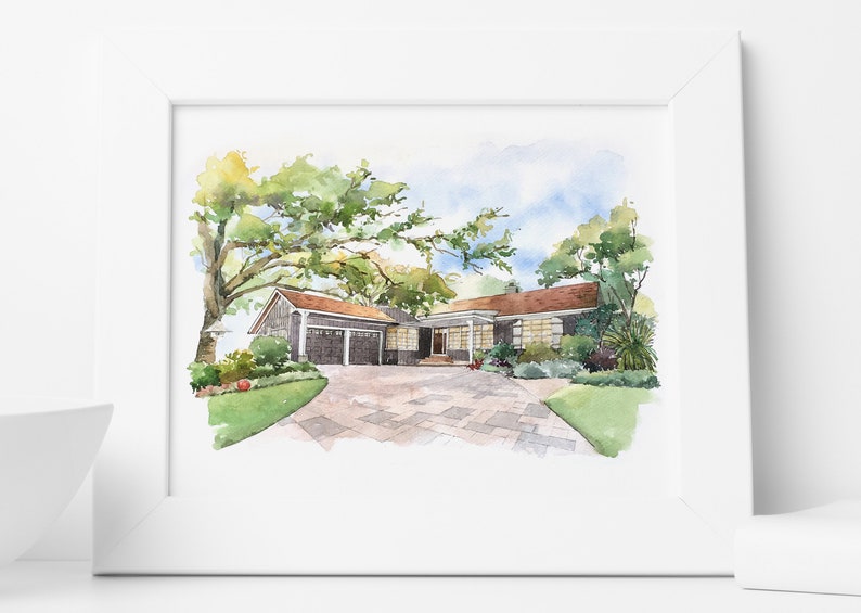 Custom House Portrait / Hand-Painted Watercolor of your home / Housewarming gift / Realtor gift image 8