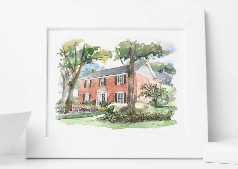 Custom House Portrait / Hand-Painted Watercolor of your home / Housewarming gift / Realtor gift image 4