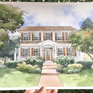 Custom House Portrait / Hand-Painted Watercolor of your home / Housewarming gift / Realtor gift image 9