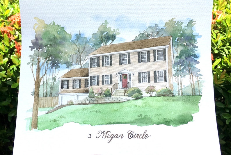 Custom House Portrait / Hand-Painted Watercolor of your home / Housewarming gift / Realtor gift image 6