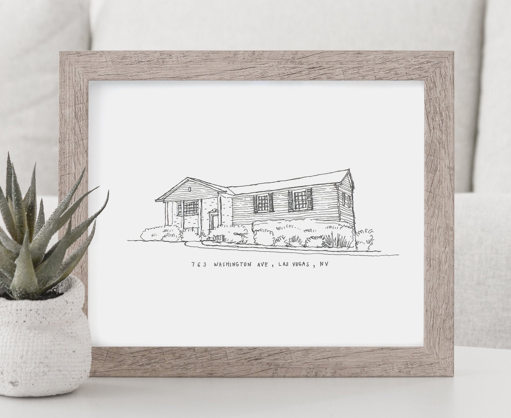 Custom Home Sketch: Pen and Ink House Portrait (8x10 Physical Drawing ...