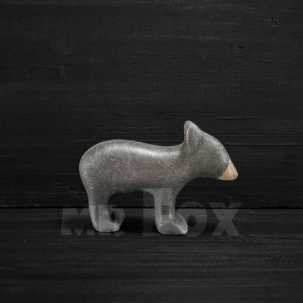 Wooden Black Bear Cub Toy - Wooden Toy Black Bear Cub - Wooden Black Bear Family - Wooden Baby Black Bear - North American Animal Figurine