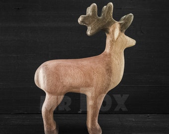 Wooden Deer Toy - Wooden Deer Figurine - Wooden Woodland Animals - Teacher Appreciation Gift - Fall Aesthetic - Autumn Aesthetic