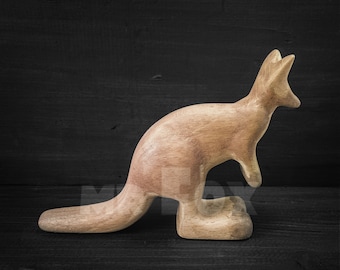 Wooden Toy Kangaroo - Wooden Kangaroo Figurine - Australian Animal