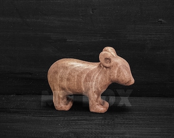 Wooden Toy Bear Cub - Wooden Bear Cub Figurine