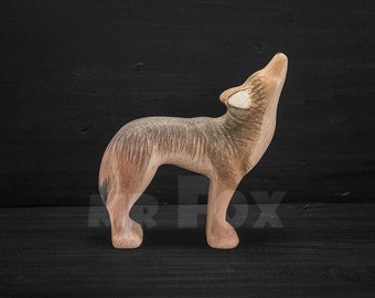 Wooden Coyote Figurine - Handmade Coyote Toy - Coyote Art - Coyote Decor - Modern Folk Art - Wild West Aesthetic - Coyote Gift - Southwest