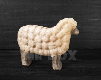 Jouet mouton en bois - Figurine mouton en bois - Brebis en bois - Animaux de la ferme en bois - Jouets animaux en bois - Animaux en bois