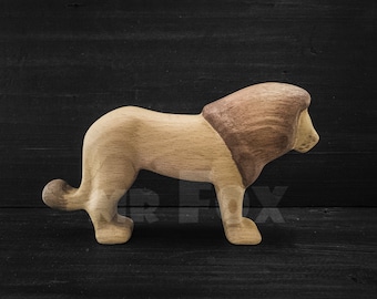 Wooden Toy Lion - Wooden Lion - African Animal Toy - Wooden Safari Animals - Wooden African Toys