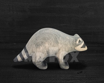Wooden Raccoon Figurine - Wooden Toy Raccoon - College Dorm Decor - Gift for Teacher - Baby Shower Gifts - Gift for Nature Lover