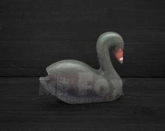 Wooden Toy Black Swan - Wooden Swan Figurine - Wooden Bird Figurine - Waldorf Wooden Toy - Montessori Wooden Toy - Wooden Bird