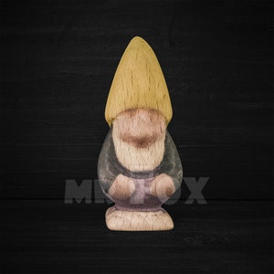 Yellow Hat Wooden Dwarf - Wooden Gnome - Wooden Tomte - Wooden Nisse - Christmas Decoration - Christmas Ornament