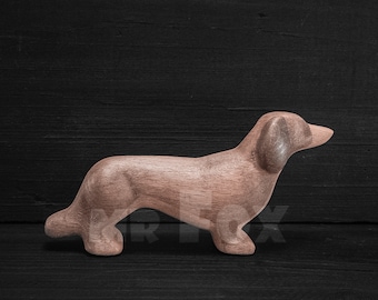Wooden Dachshund Toy - Wooden Toy Dog  - Wooden Dog Figurine - Wooden Animal Toy