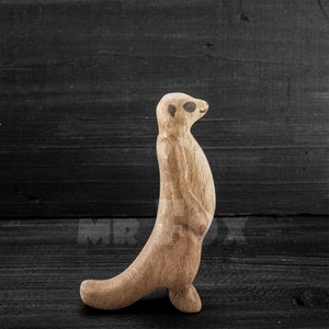 Wooden Suricate Figurine - Wooden Meerkat Figurine - African Animal Toy - Wooden Safari Animals - Wooden African Toys - Wooden Meerkat Toy