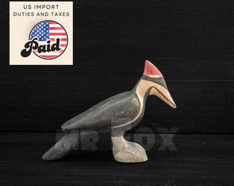 エボシクマゲラ - 高さ13インチ - 手彫りの木製鳥 - Etsy 日本