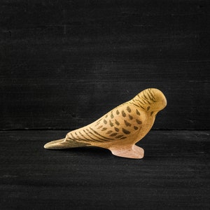 wooden budgie yellow
