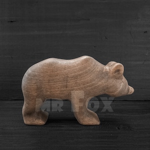 Carved Wooden Bear Figurine - Wooden Toys Toddler - Wooden Animals Toys - Waldorf Toys - Rustic Home Decor - Cottagecore Decor