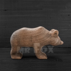 Handmade Wooden Bear Figurine - Wooden Animals Toys - Wooden Toy Bear - Rustic Home Decor - Birthday Gift - Bear Gifts
