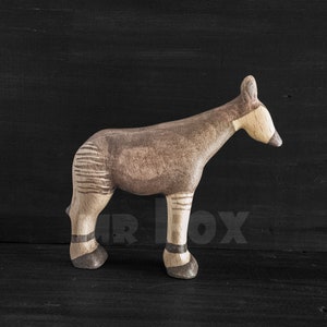 Wooden Okapi Figurine - African Animal Toy - Wooden Safari Animals - Wooden African Toys - Teacher Gift - Africa Lover Gift - Okapi Art