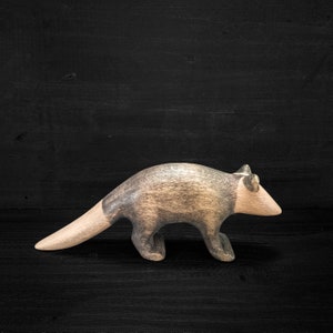 Wooden Opossum Figurine - Waldorf Wooden Animal Toys - North American Wildlife - Montessori Toys