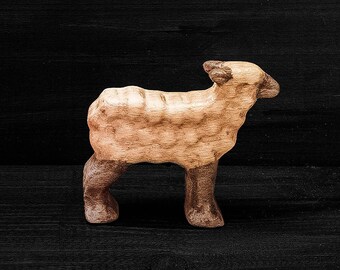 Wooden Toy Lamb - Wooden Lamb Figurine