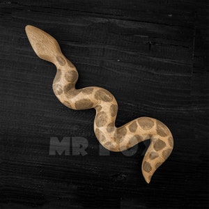 Jouet en bois - Boa des sables africain - Serpent en bois - Jouet pour reptile
