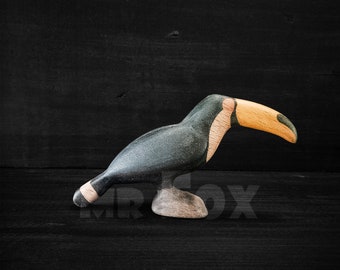 Wooden Toy Toucan - Wooden Toucan Toy - Wooden Toucan Figurine - Waldorf Wooden Toy - Montessori Wooden Toy - Wooden Bird Figurine