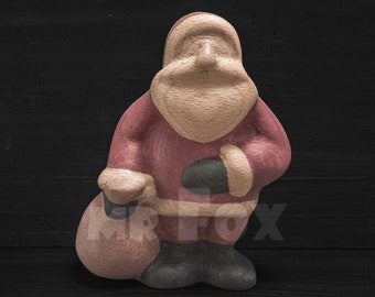 Carved Wooden Santa Figurine - Wooden Toy Santa - Carved Santa - Christmas Decoration - Wooden Christmas Ornament - Santa Carving